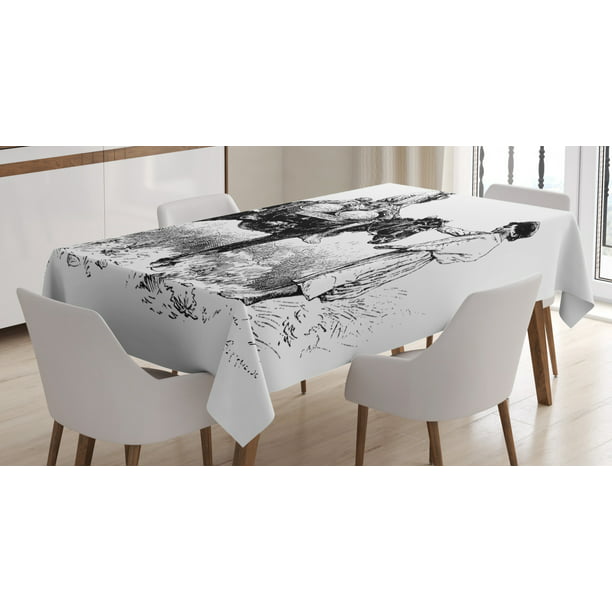 Tablecloths 54 x 72 Inch Waterproof Stain Resistant Africa Stile Ornament Background Polyester Rectangular Table Cover for Outdoor Picnic Kitchen Dining 